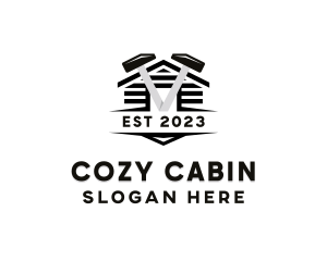Cabin - Hammer Cabin House logo design