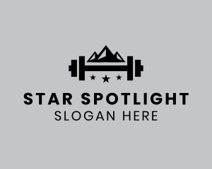 Dumbbell Mountain Star logo design