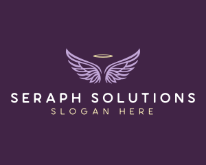 Seraph - Heaven Wings Halo logo design