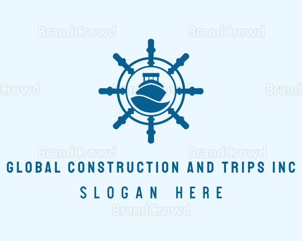 Steering Wheel Maritime Sail Logo