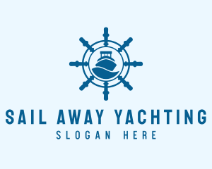 Steering Wheel Maritime Sail logo design