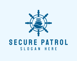 Patrol - Steering Wheel Maritime Sail logo design