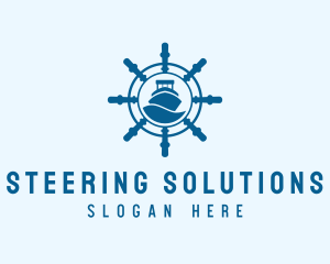 Steering Wheel Maritime Sail logo design