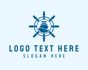 Shipyard - Steering Wheel Maritime Sail logo design