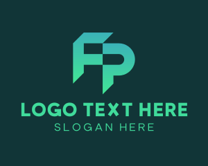 Modern Professional Letter FP Company Logo