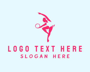 Sports - Woman Aerial Gymnast logo design