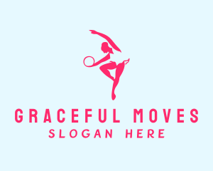 Woman Aerial Gymnast  logo design