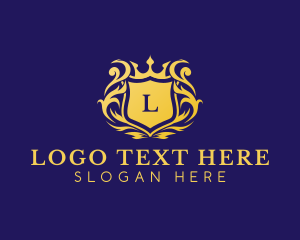 Business - Gold Decorative Royal Shield logo design