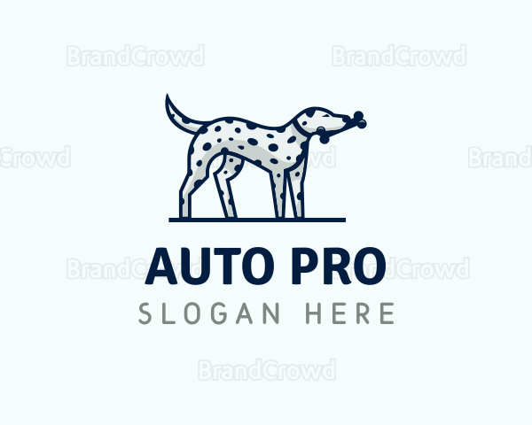 Dalmatian Dog Pet Bone Logo