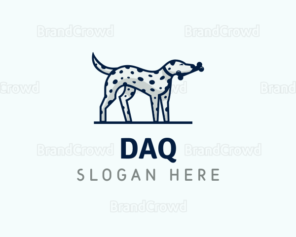 Dalmatian Dog Pet Bone Logo