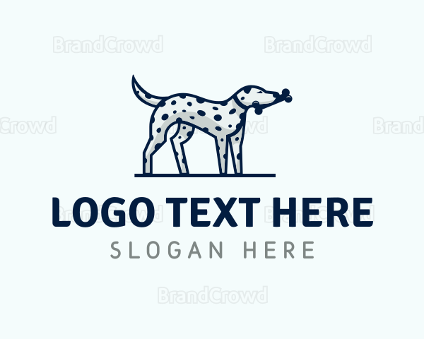 Dalmatian Dog Pet Bone Logo
