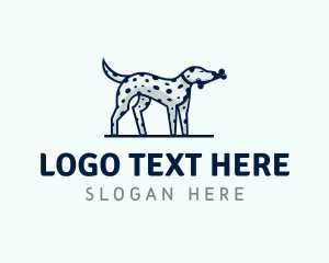 Dalmatian Dog Pet Bone logo design