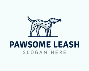 Dalmatian Dog Pet Bone logo design