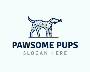 Dalmatian Dog Pet Bone logo design