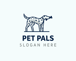 Dalmatian Dog Pet Bone logo design