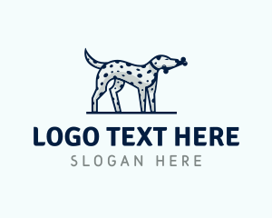 Leash - Dalmatian Dog Pet Bone logo design