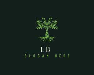 Organic - Eco Woman Tree logo design