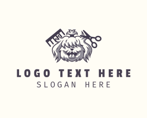 Canine - Happy Dog Grooming logo design