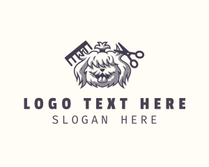 Shih Tzu - Happy Dog Grooming logo design