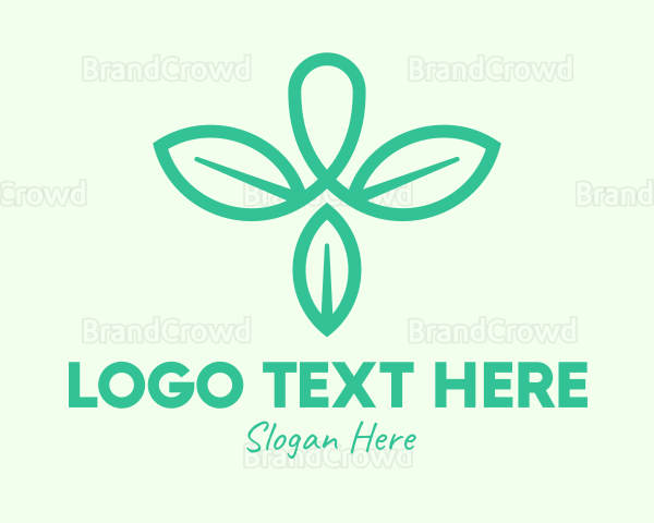 Green Organic Leaves Logo