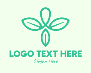 Tea Leaves - Green Organic Leaves logo design