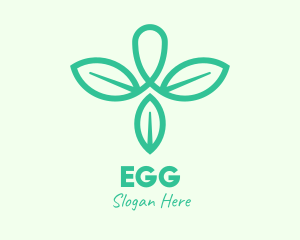 Green Organic Leaves Logo