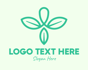 Vegetarian - Green Organic Leaves logo design