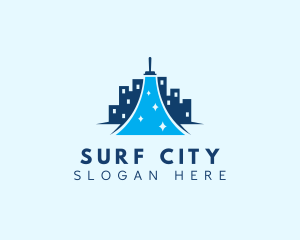 City Building Wiper Cleaning  logo design