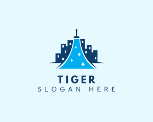 Wiper - City Building Wiper Cleaning logo design