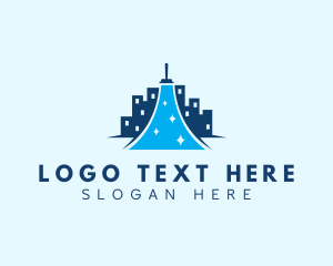 Cleaning - City Building Wiper Cleaning logo design