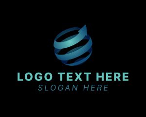 Logistics - Business Globe Spiral Arrow logo design