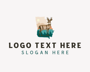 State Animal - Georgia White Tailed Deer logo design