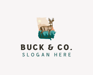 Georgia White Tailed Deer logo design