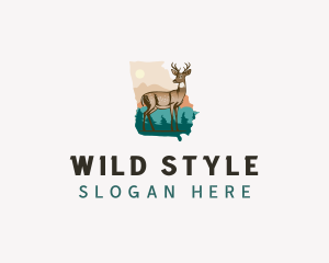 Georgia White Tailed Deer logo design