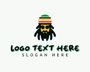 Rasta - Rastafarian Reggae Dreadlocks logo design