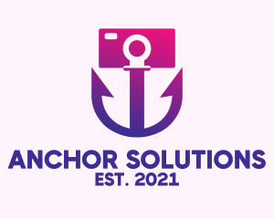 Gradient Anchor Camera logo design