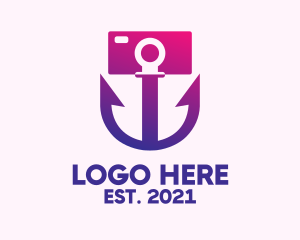 Port - Gradient Anchor Camera logo design