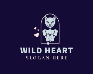 Heart Pet Animal logo design