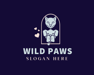 Heart Pet Animal logo design