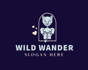 Heart Pet Animal logo design