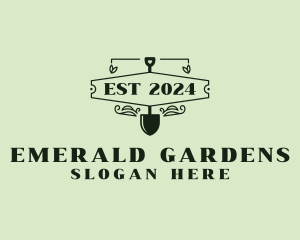 Shovel Gardening Landscaping logo design