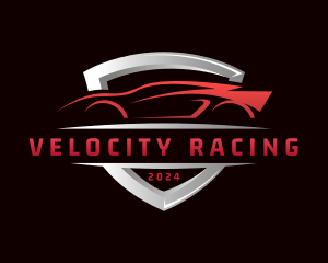 Racing Car Shield logo design