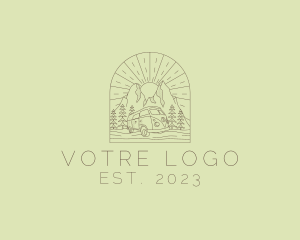 Tourism - Forest Camper Van logo design