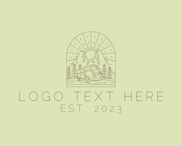 Adventure - Forest Camper Van logo design