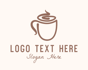 Caffeine - Latte Coffee Cup logo design
