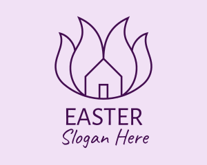 Purple Flower House  logo design