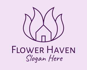 Purple Flower House  logo design