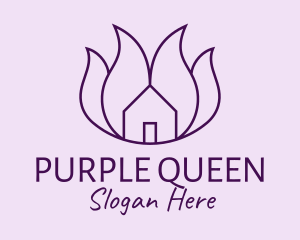 Purple Flower House  logo design