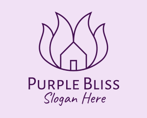 Purple Flower House  logo design