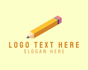 Preschooler - Writing Pencil Isometric logo design